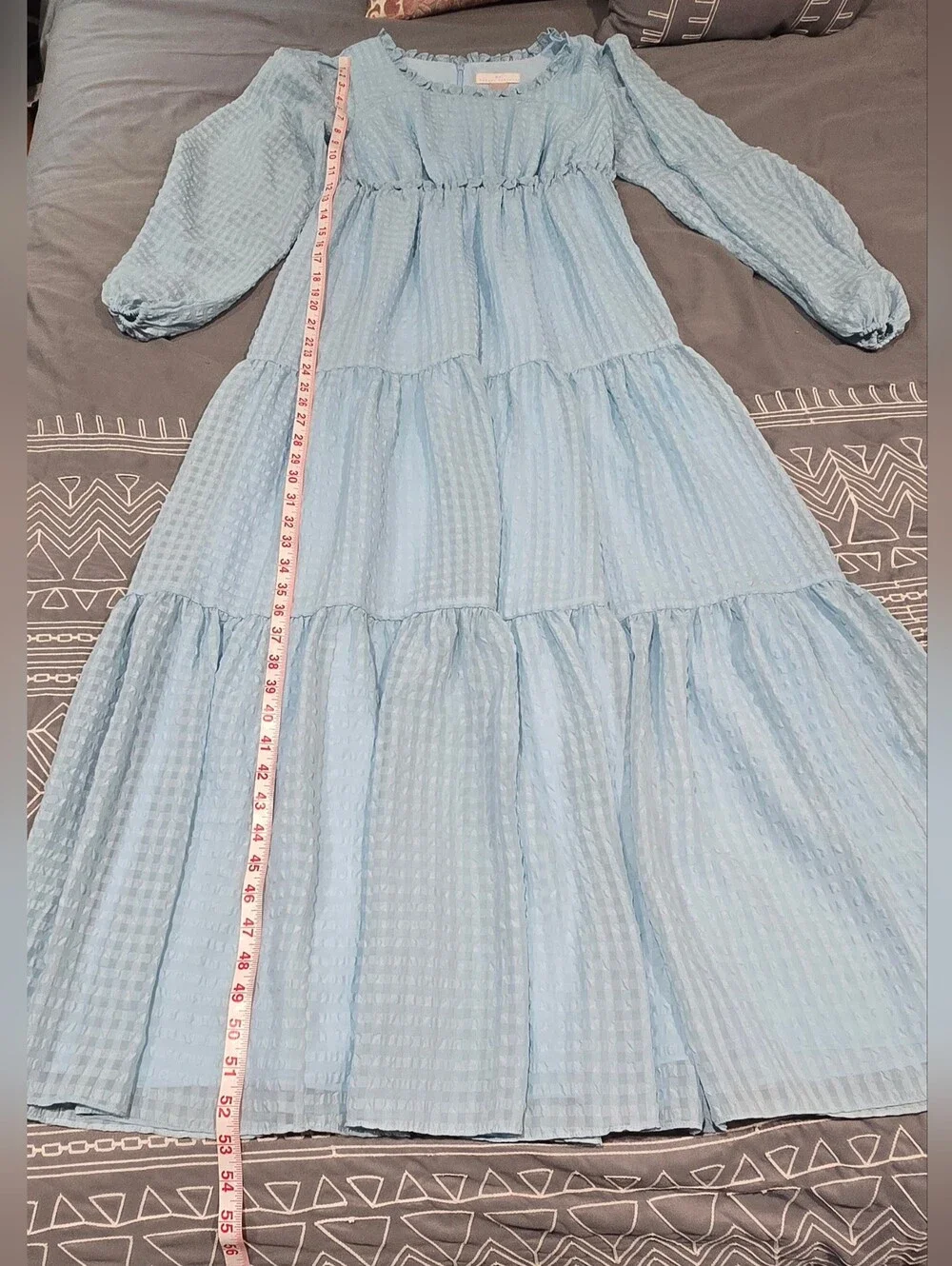 Rachel Parcell Empire Waist Tiered Maxi Dress In Light Blue Size XS - Picture 2 of 7